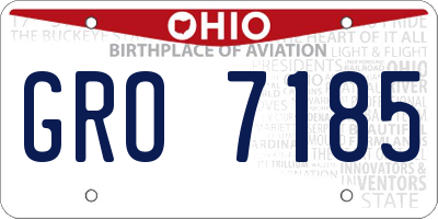 OH license plate GRO7185