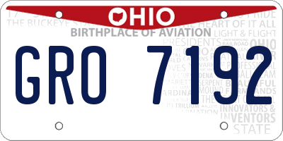 OH license plate GRO7192