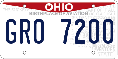 OH license plate GRO7200