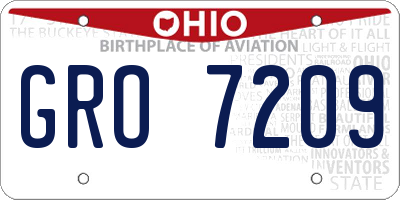 OH license plate GRO7209