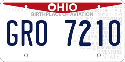 OH license plate GRO7210