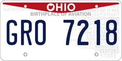 OH license plate GRO7218