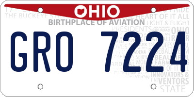 OH license plate GRO7224