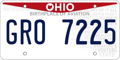 OH license plate GRO7225