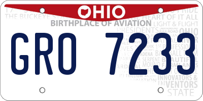 OH license plate GRO7233