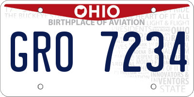 OH license plate GRO7234