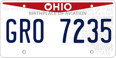 OH license plate GRO7235