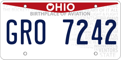 OH license plate GRO7242
