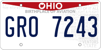 OH license plate GRO7243