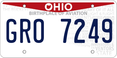 OH license plate GRO7249