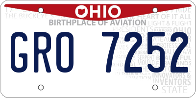 OH license plate GRO7252