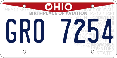 OH license plate GRO7254