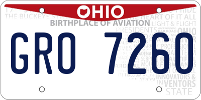 OH license plate GRO7260