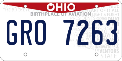 OH license plate GRO7263