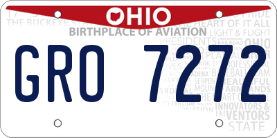 OH license plate GRO7272