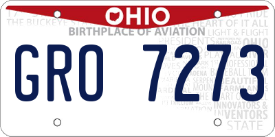 OH license plate GRO7273