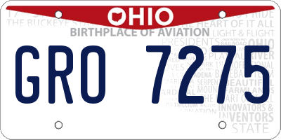 OH license plate GRO7275