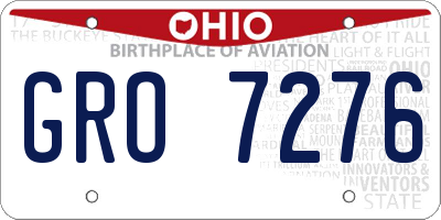 OH license plate GRO7276
