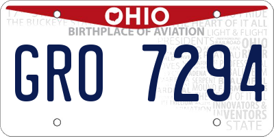 OH license plate GRO7294