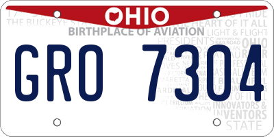 OH license plate GRO7304