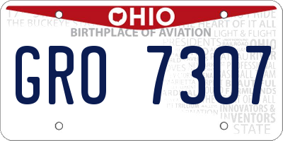 OH license plate GRO7307