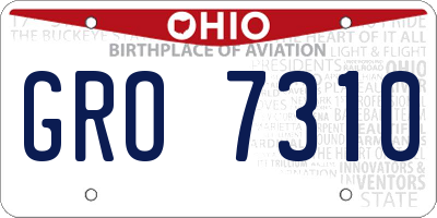 OH license plate GRO7310