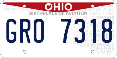 OH license plate GRO7318