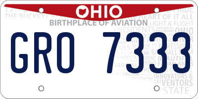 OH license plate GRO7333