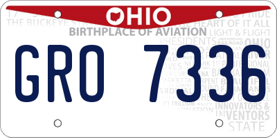 OH license plate GRO7336