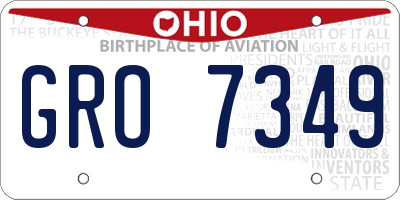 OH license plate GRO7349