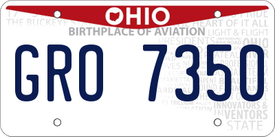 OH license plate GRO7350