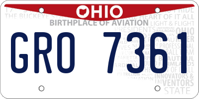 OH license plate GRO7361