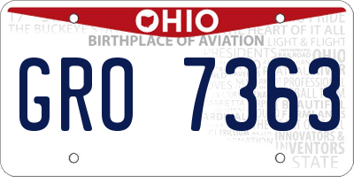 OH license plate GRO7363