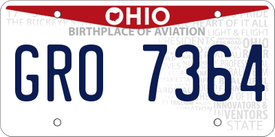 OH license plate GRO7364