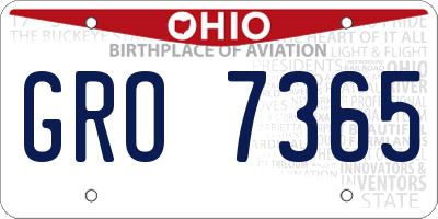 OH license plate GRO7365