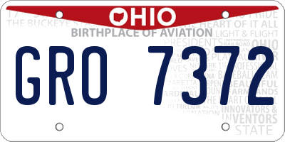 OH license plate GRO7372