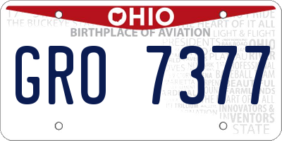 OH license plate GRO7377
