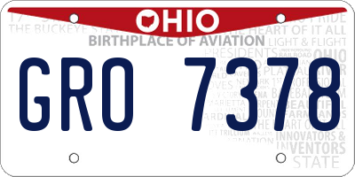 OH license plate GRO7378