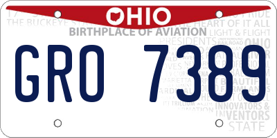 OH license plate GRO7389