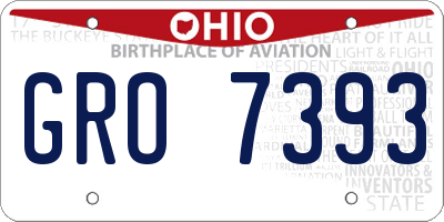 OH license plate GRO7393