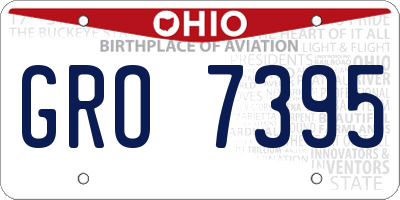 OH license plate GRO7395