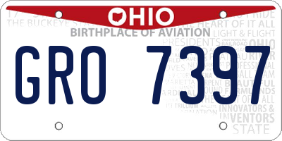 OH license plate GRO7397