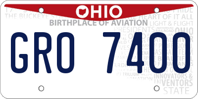 OH license plate GRO7400