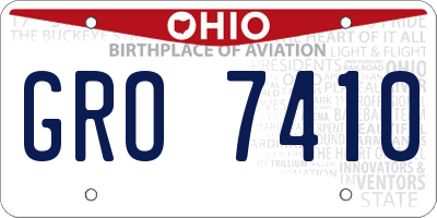 OH license plate GRO7410
