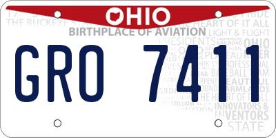 OH license plate GRO7411