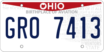 OH license plate GRO7413