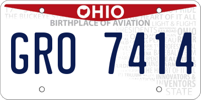 OH license plate GRO7414