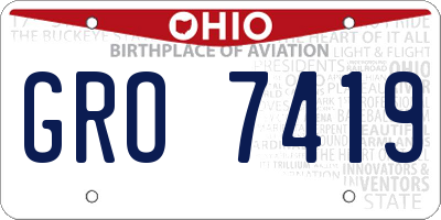 OH license plate GRO7419