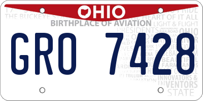 OH license plate GRO7428