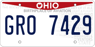 OH license plate GRO7429